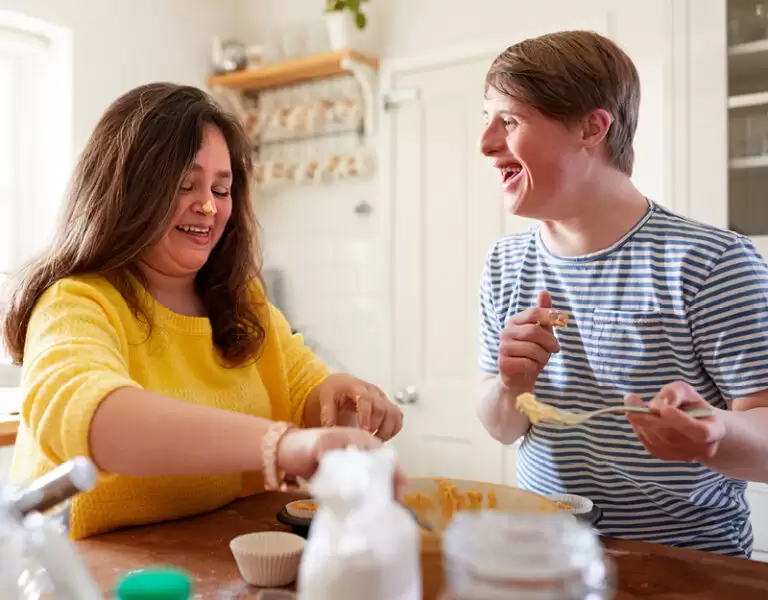 life skills independent living | Two people talking